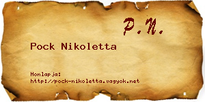 Pock Nikoletta névjegykártya